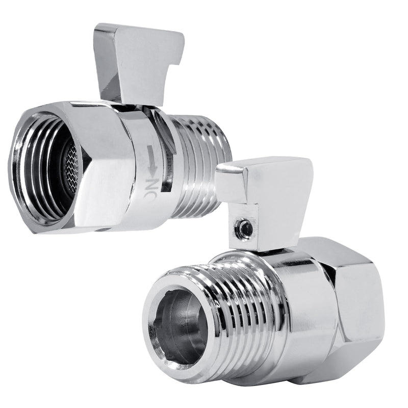 2 Pack Flow Control Valve Shower Heads, Adjustable Shut off Valve with Metal Handle Lever Water Flow Regulator, for Hand Shower Bidet Sprayer 2