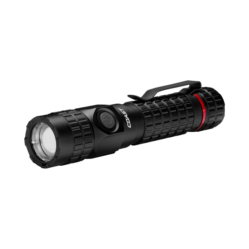 COAST PX200R 2000 Lumen Rechargeable LED Flashlight, TWIST FOCUS, USB-C, 2-Position Pocket Clip