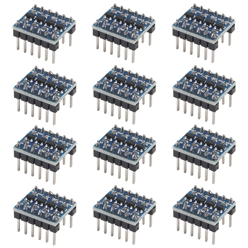 12pcs 4 Channels IIC I2C Logic Level Converter PRE-SOLDERED Bi-Directional Module 3.3V to 5V 4 Channels Shifter for Raspberry Pi and Other Microcontrollers