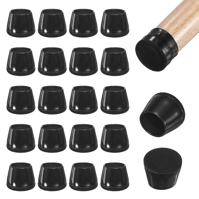 32-Pack Chair Leg Floor Protectors, 0.94-1.14 Inch Silicone Cups Round Felt Furniture Pads for Hardwood Floors/Laminates/Carpets, Chair Leg Covers Socks [Black] Black Fit 0.94-1.14"