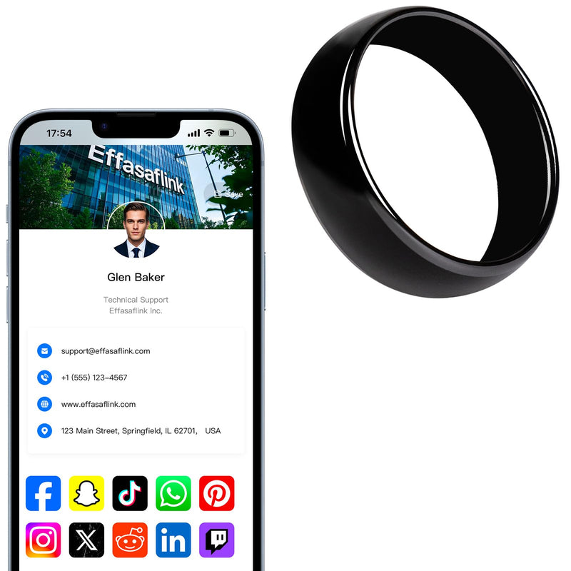 Customized Online Profile, Digital Business Card, NFC Ring, Tap to Share Social Information, for iPhone & Android (#8) #8