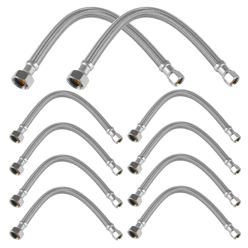 10Pcs EFIELD 20"L Faucet Connector Line,3/8"COMP X 1/2"FIP(HOSE135-10) 10 20 Inch