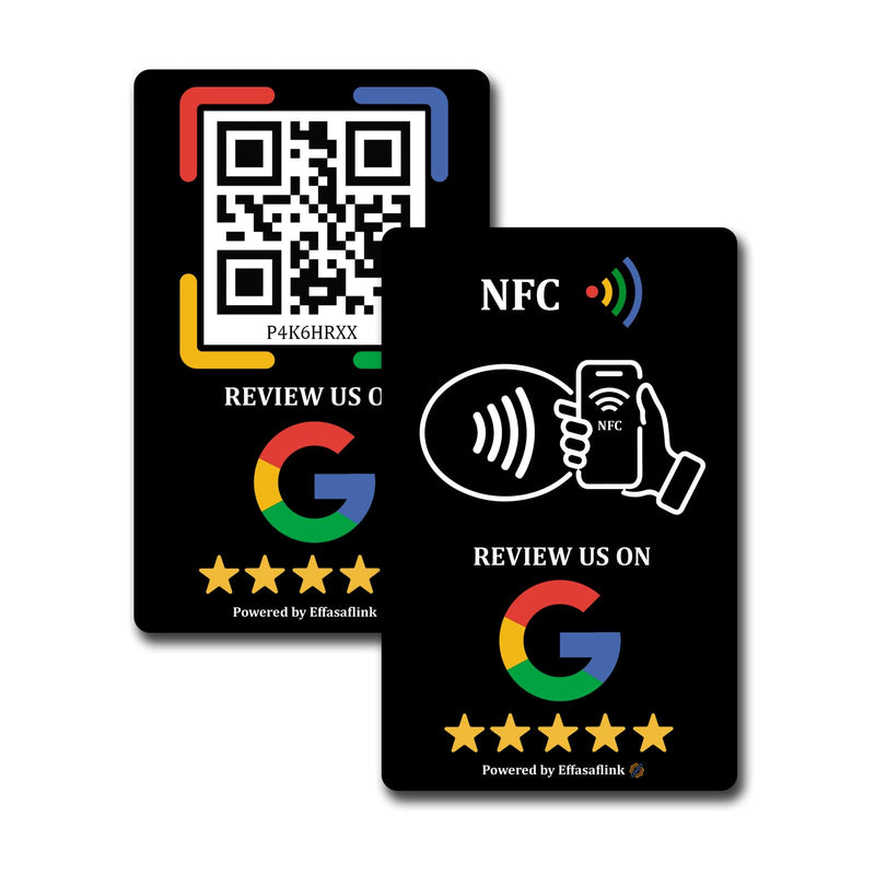 Google Review PVC Card, Google Review Tap Tag, Google Review Sign, Boost Customer Reviews, Tap NFC & Scan QR Code, for iPhone & Android, One-time Purchase for Lifetime Use (Black-1 Card) Black-1 Card