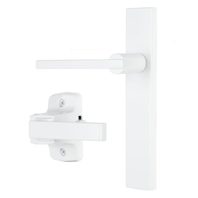 Wright Products Lever Latch Set with No Lock Out Feature, Durable Replacement Latch, Surface Mount Storm and Screen Door Handle for Metal and Wood Doors White Contemporary