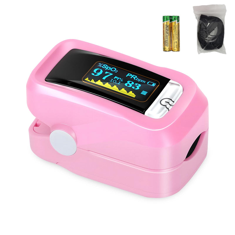 Oximeter, Pulse Oximeter, Oximeter with Lanyard, SpO2 Pulse Rate Blood Oxygen Saturation Monitoring, Fingertip Pulse Oximeter