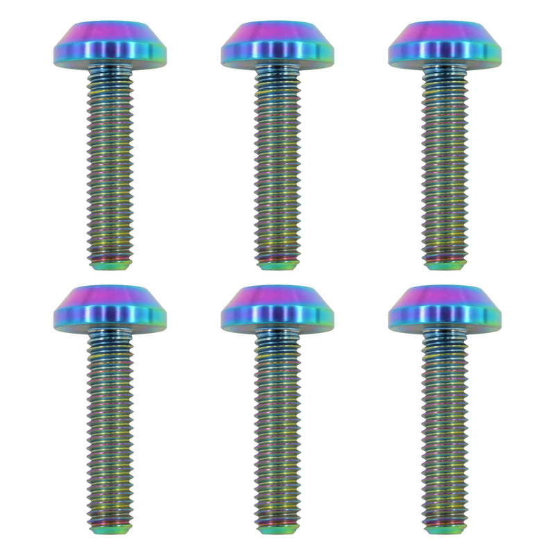 Titanium Bolts M6X25mm, 6PCS, Colorful | Lightweight Design, Ideal for Humid/Salty Environments, M6 Hex Screws, For Motorcycle Brake Calipers & Bicycle Brake Systems M6X25