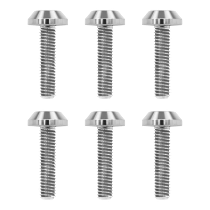 Titanium Bolts M6X25mm, 6PCS, Natural Titanium Color | Lightweight Design, Ideal for Humid/Salty Environments, M6 Hex Screws, For Motorcycle Brake Calipers & Bicycle Brake Systems M6X25