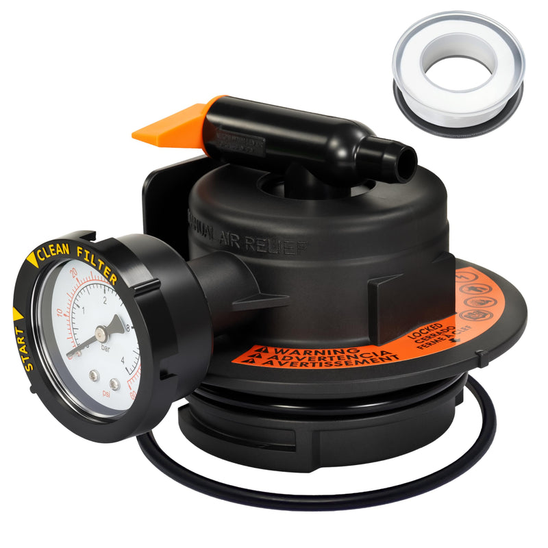 DEX2420MAR2 Manual Air Relief Assembly, 2420MAR2 Air Relief Valve, Compatible with DE and Cartridge Pool Filter, Fits ProGrid DE, SwimClear, SwimClear Cartridge, and DEP Filter Models such as DE4820 Black