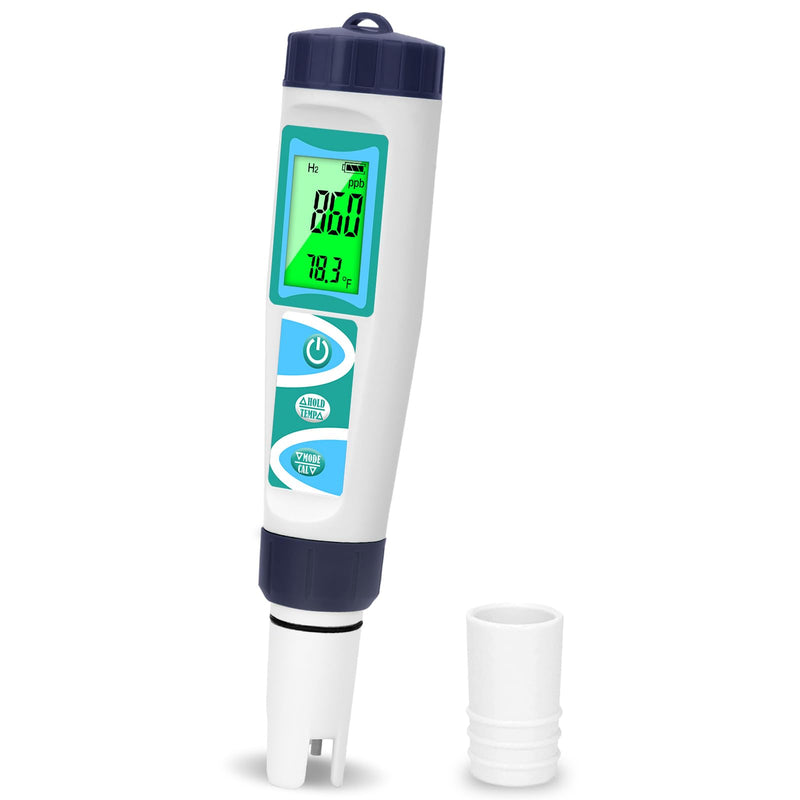 Hydrogen Water Tester pH Meter for Drinking Water Multi-Functional pH H2 ORP TDS EC Temp Tester Accuracy Dissolved Hydrogen Tester pH PPM EC Meter for Household Water Hydroponics Pool