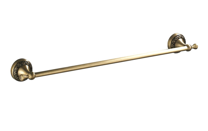 Flybath 20 Inch Towel Bar Antique Brass Exquisite Pattern Carving Rail Single Towel Holder Organizer for Bathroom Kitchen Accessories Wall Mounted, Brushed Bronze