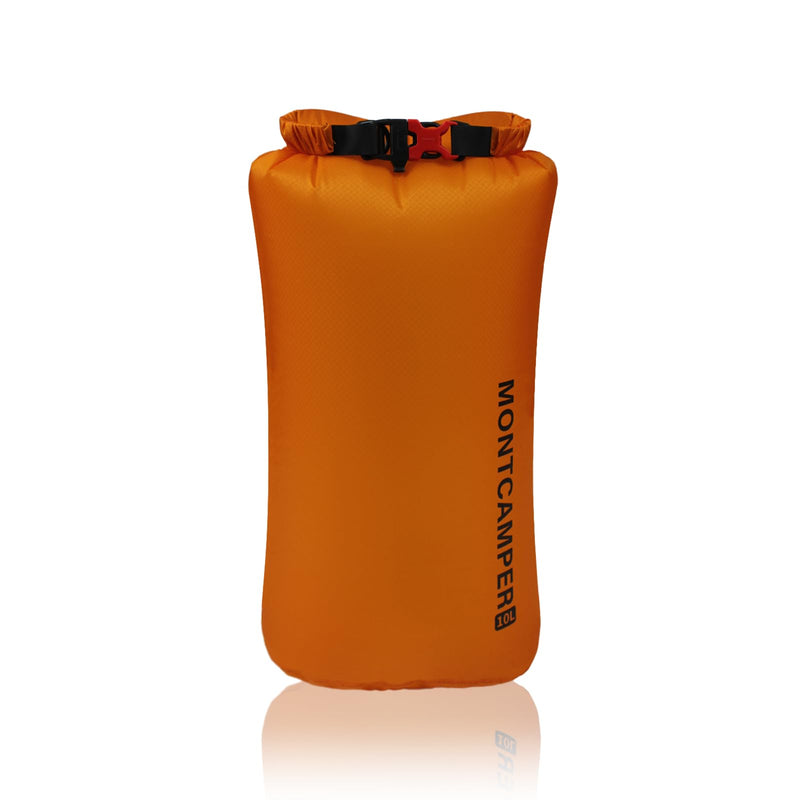 CORDURA Waterproof Dry Bag 10L – Heavy Duty IPX6 Roll Top Sack with Survival Whistle for Kayaking, Camping, Boating, Beach – Lightweight Dry Backpack (Orange) Orange