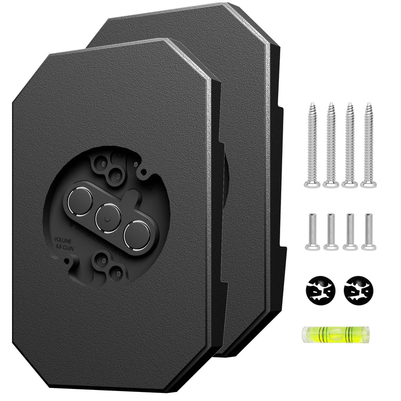 2 Pack Siding Mounting Block for Light, Lamp Repair Kit with Built-in Electrical Box - Fits 1/2" Lap/Double 4" Vertical, Vinyl Siding Hooks for Hanging Outdoor Lamp, Black 1/2 Inch Lap Siding Black-2 Pack 2