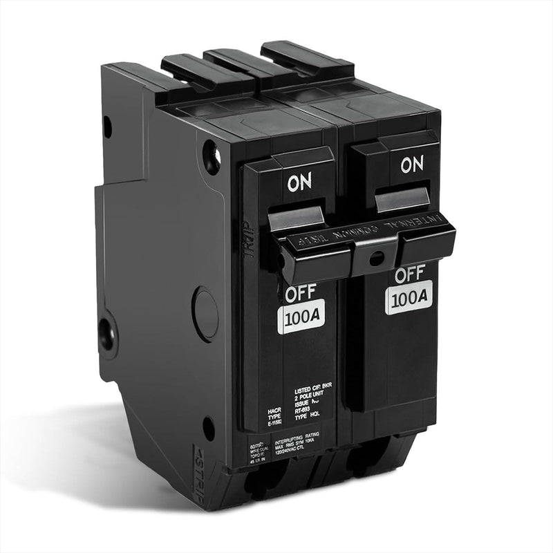 THQL2100 Circuit Breaker 100 Amp 2-Pole, Plug-in Mount, Thermal Magnetic Protection, 10KA, 120/240V, Compatible with GE Q-Line & Thick Series Load Centers
