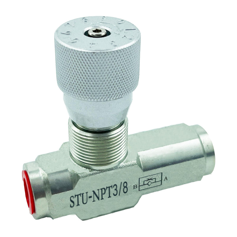 Hydraulic Flow Control Needle Valve 3/8 Inch Throttle Check Valve NPT 5800PSI One Way For Hydraulic Oil Gas