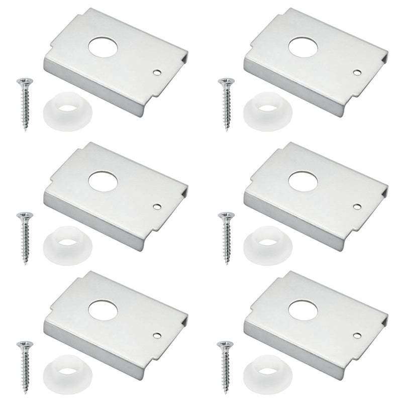 6Pcs N7192 Bi-fold Door Repair Bracket, Top or Bottom Mount, Each with Screw and Gasket, for 1-3/8 in Wood Doors, Fits 7/16 in Pivot