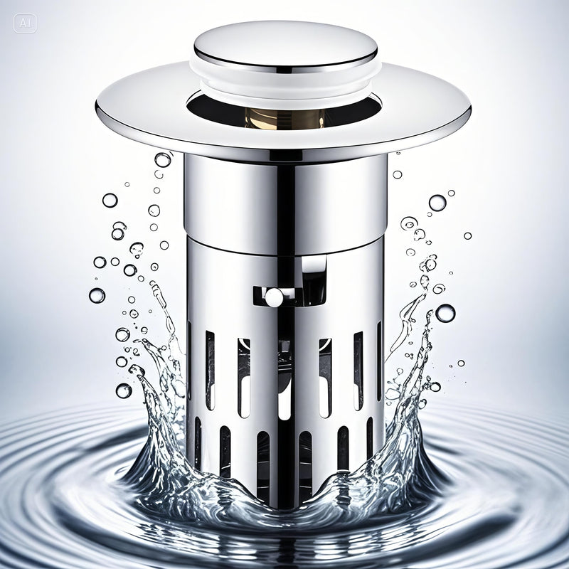 Stainless Steel Bathroom Sink Stopper - Universal Pop-up Drain Stopper with Hair Catcher, Anti-Clog Sink Drain Strainer for Bathroom, Kitchen, RV