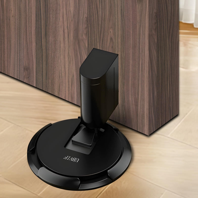 UBVIF No Magnetic Door Stopper, Adjustable, Mechanical Doorstop, Windproof Door Stop for Indoor, No Nails/Screws Needed,Heavy Duty Door Holder,Keep Door Open (1, Matte Black) 1