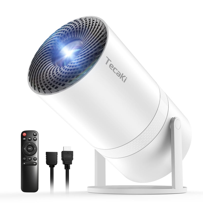 Mini Portable Projector with WiFi and Bluetooth,Support Movie Projector 1080P HD,Auto Keystone Correction,180° Rotatable,Compatible with TV Stick, HDMI, USB, Smartphone, Laptop (White 1) White 1