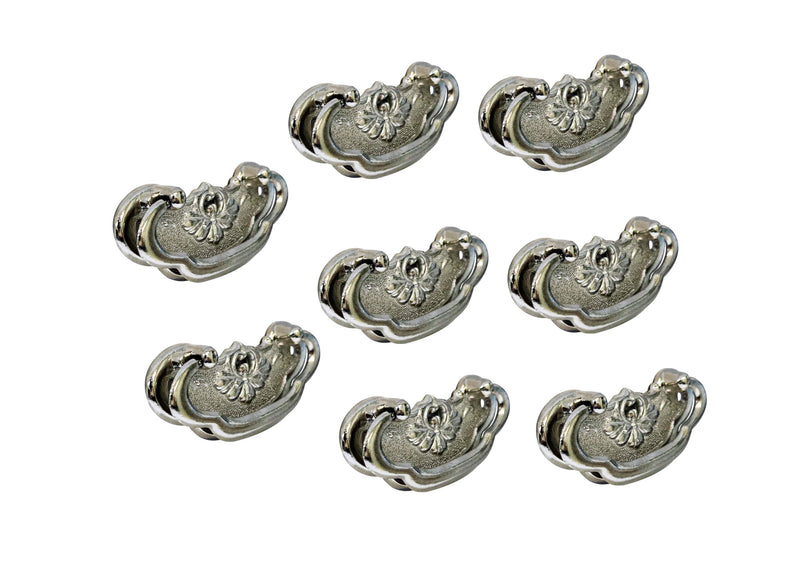 QCAA Vintage Bail Drawer Pull Handle for Furniture Wooden Case Box, Zinc Die Cast, 3" Length x 1-1/4" Height, Nickel, 8 Pack, Made in Taiwan 3"-Nickel