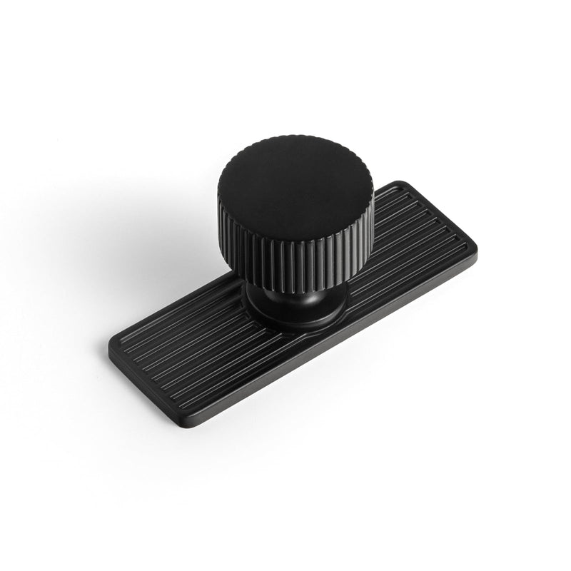 Goo-Ki Black Zinc Alloy Cabinet Knob with Backplate - Single Hole Center Cabinet Pull Hardware for Bedroom, Kitchen, 2 Pack（9596-G） BackPlate G