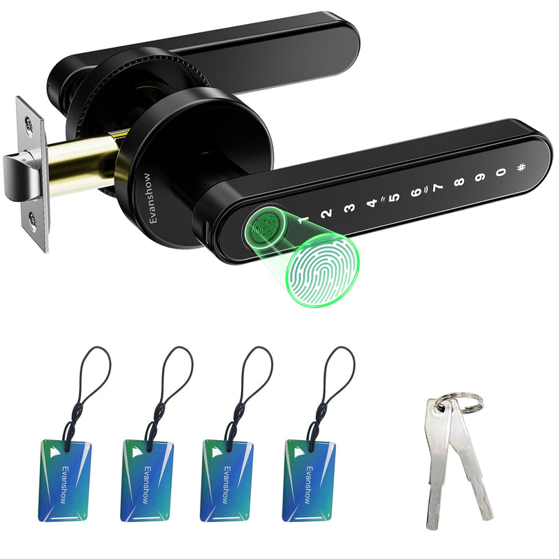 Fingerprint Door Lock Biometric Door Knob with Keypad Keyless Entry, Door Locks for Bedrooms, Home Hotel Office Apartment None APP