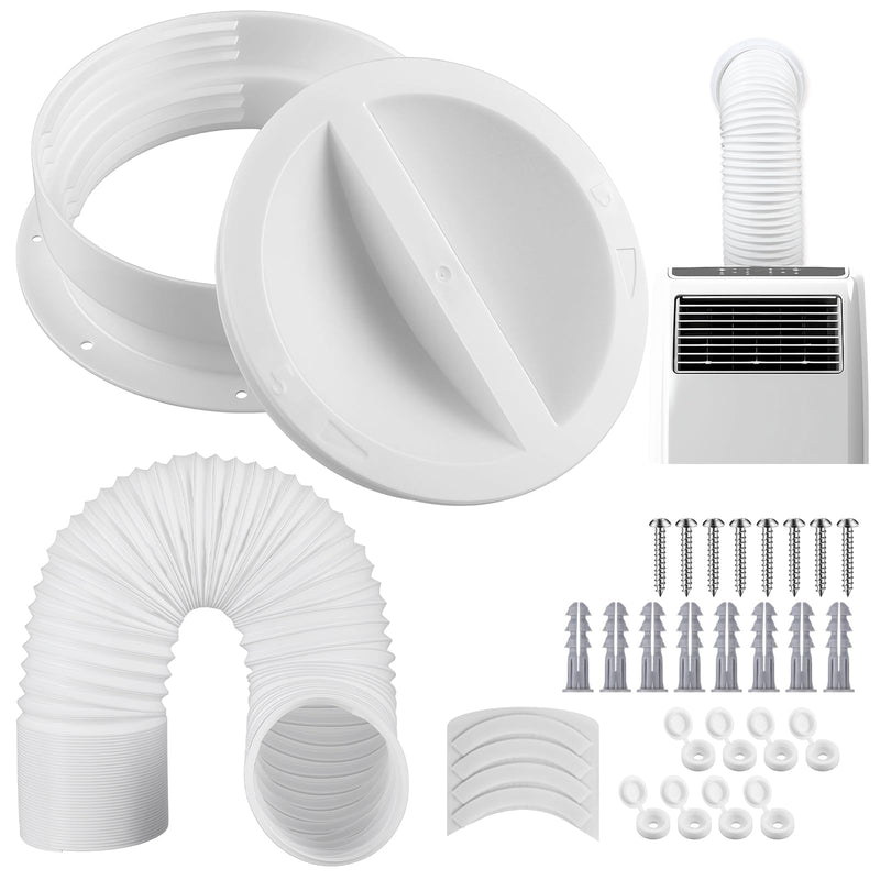 Pushglossy Portable Ac Vent Wall Mount Kit 6in & 6.5in Tubes 59 in Hose 59'' Long5.9'' Wide