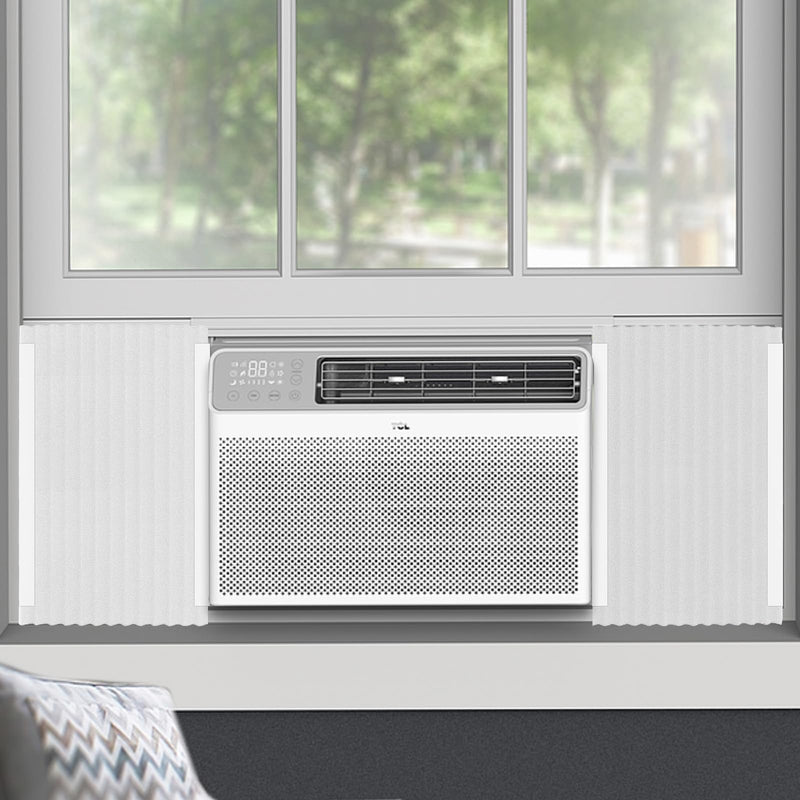 Window Air Conditioner,Side Insulated Foam Panel, Summer/Winter Heat and Draft Insulating,Two-Piece Panels Window Seal,with 4 Pressure Strips high density
