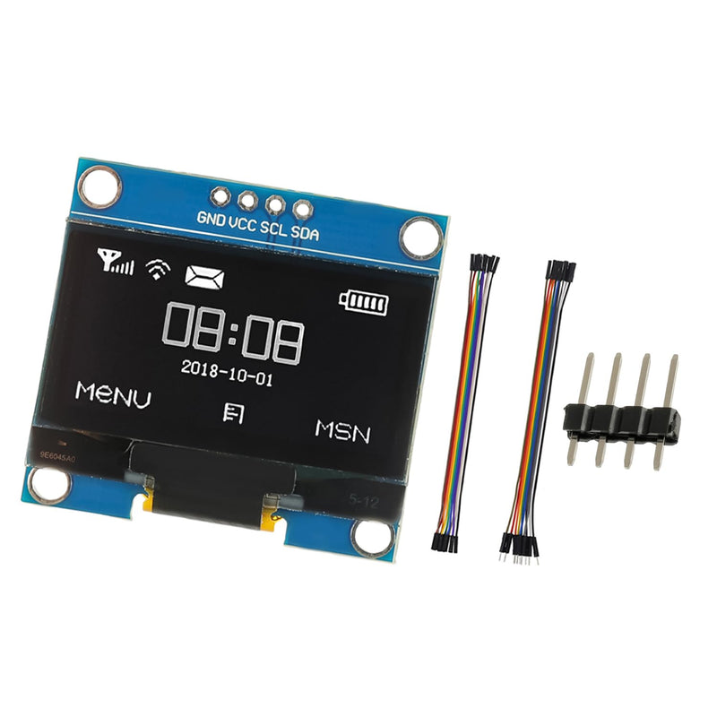 1.3 Inch I2C IIC OLED Display Module 128x64 Pixel Mini Self-Luminous Display Screen Board for Arduino Projects Raspberry Pi with Wire(1Pack White) 1