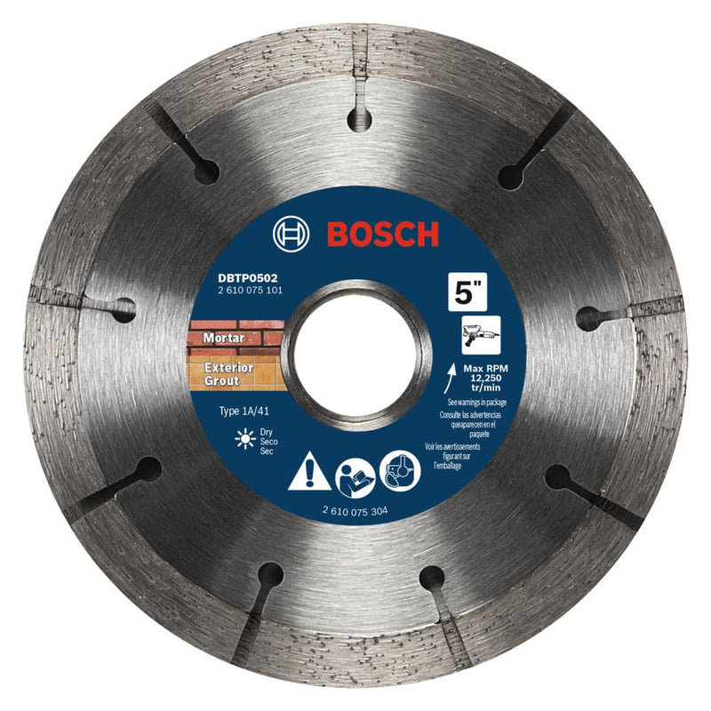 BOSCH DBTP0502 5 in. Premium Sandwich Tuckpointing Blade | Longer Life, Dual-Wheel Design | Mortar Removal, Brick Walls | Standard Angle Grinders 5" DIAMETER