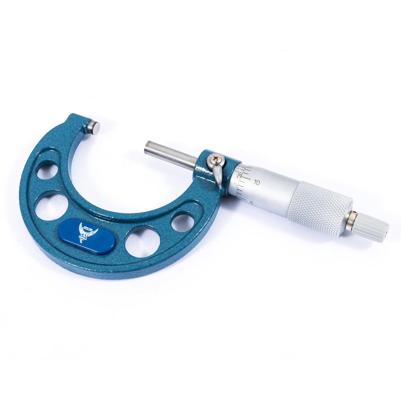 PEC Tools 1-2" Outside Micrometer | Industrial-Grade Precision Measuring Tool, Hardened Steel, High-Accuracy with Ratchet Stop, Carbide-Tipped Measuring Faces 1-2“