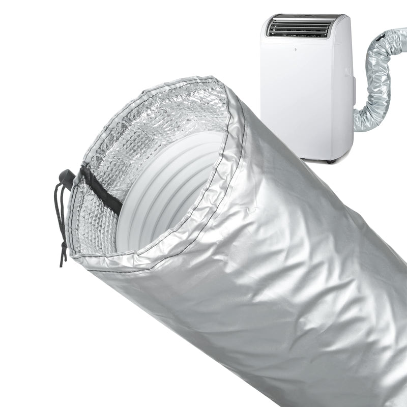 Portable AC Hose Insulation Sleeve, Air Conditioner Hose Cover Wrap for 5" & 5.9" Diameter Exhaust Hose, AC Duct Vent Cover Sleeve with Upgrade Heat Insulation Material,One Step Install Light Gray-1Pcs