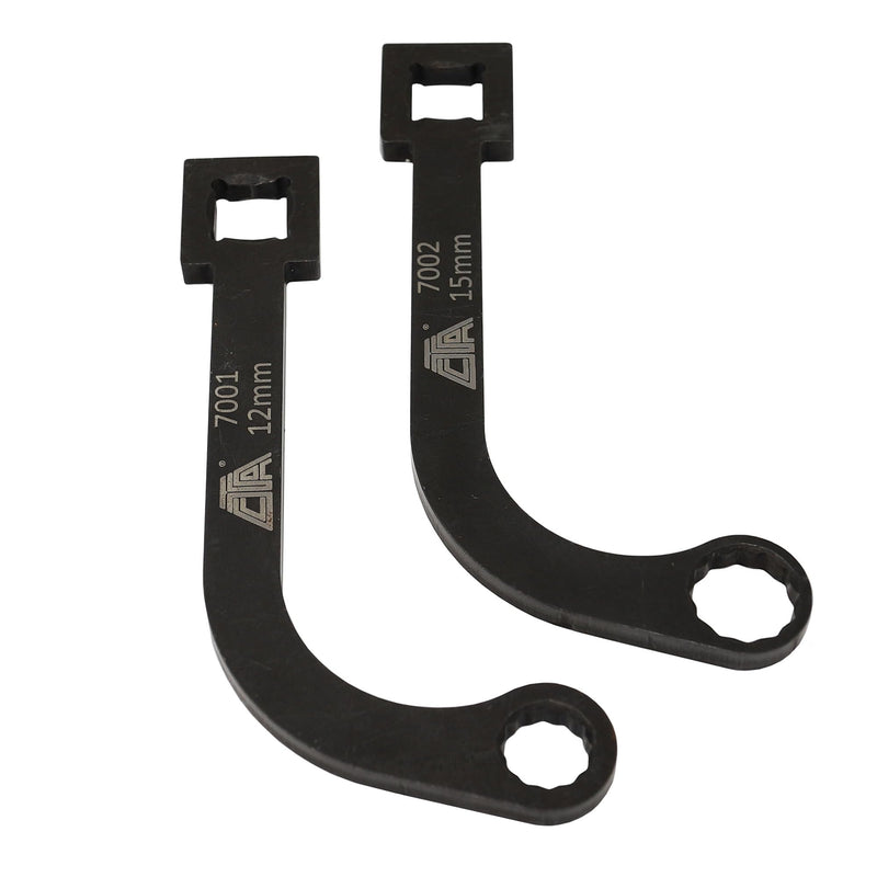 CTA Tools 7005 Turbo Wrench Set, 2pc -12mm & 15mm, Compatible with Cummins Tools, Fits 12mm & 15mm Turbocharger Bolts on ISB 5.9L and 6.7L Engines, Replacement for factory tool 9866B, 9866A, and 9866