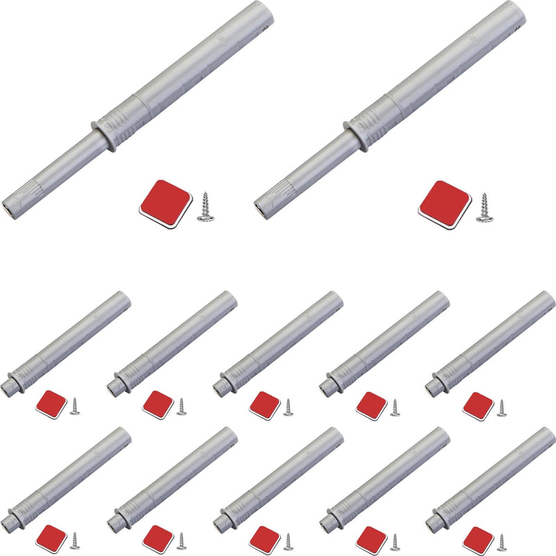Push to Open Door Latch Cabinet Hardware ZKRIOC 12 Pack Magnetic Push Latch & Lock for Touch Latch and Catch Drawer Magnet Push Release Tip on Closet Close Heavy Duty Strong Pop Out, Gray