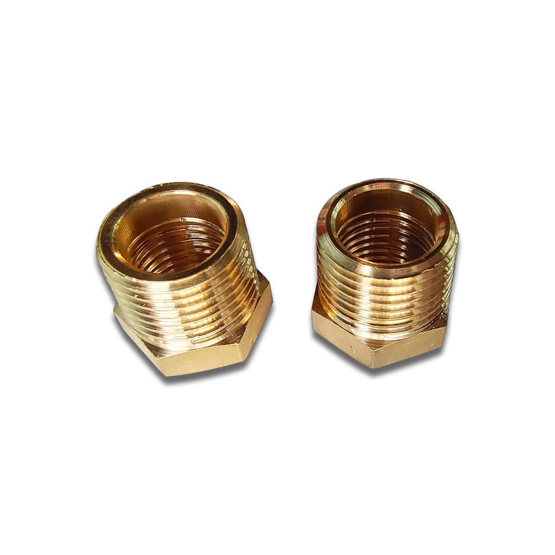 2 Pcs Brass Bushing 3/8" Male to 1/4" Female, 3/8" to 1/4" NPT Adapter Hex Brass Reducing Pipe Adapter Fitting Pipe Hose Tube Adapter Convert NPT 3/8" male to 1/4" female