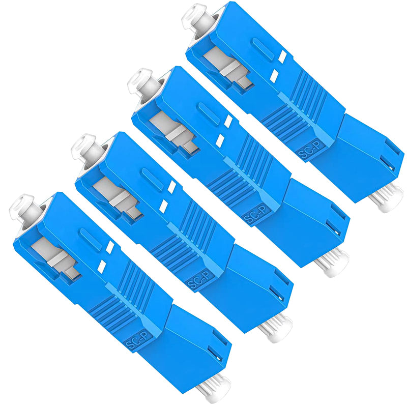 Danfetsoy SC Male to LC Female Fiber Optic Adapter, Single Mode 9/125um SC/UPC Male to LC/UPC Female Adapter Connector for Optical Power Meter (4 Pack)