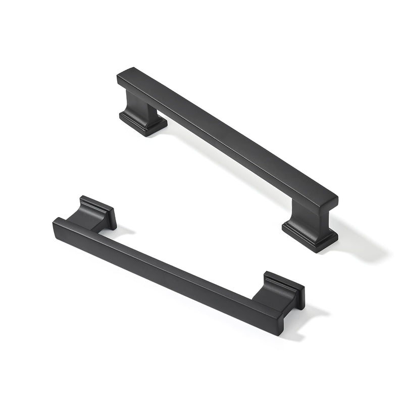 AVICCI 10 Pack Cabinet Handles-5”128mm Screw Spacing Mattle Black Kitchen Drawer Pulls Cabinet Hardware Handles Wardrobe Bedroom Dresser Cabinet Pulls 5"(128mm)Hole Center-10Pcs Matte Black