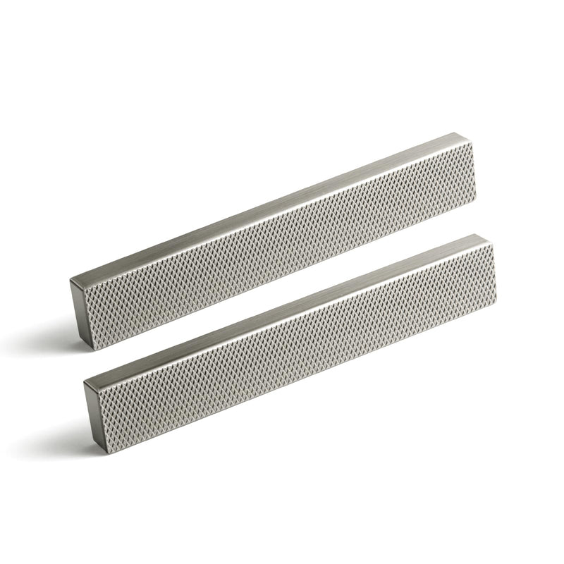 Goo-Ki 6 Pack 3 Inch Satin Nickel Knurled Cabinet Pulls - Modern Bar Handles - Textured Grip for Drawer, Dressers, Furniture Hardware 3 Inch Center to Center