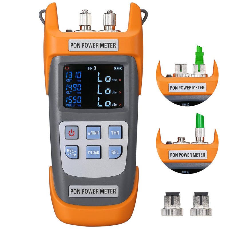 PON Optical Power Orange A-330A SCAPC Interface Optical Fiber Power Meter Network Online Detection Tester with SCAPC/FCAPC Adapter 1310 1490 1550nm SCAPC FCAPC interface