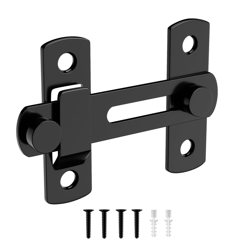 180 Degree Matte Black Bifold Latch Flip Sliding Barn Door Latches, Gate Latch for Barn Door, Sliding Door, Pet Door, Garage, Bathroom, Window, Outdoor 1 Pack