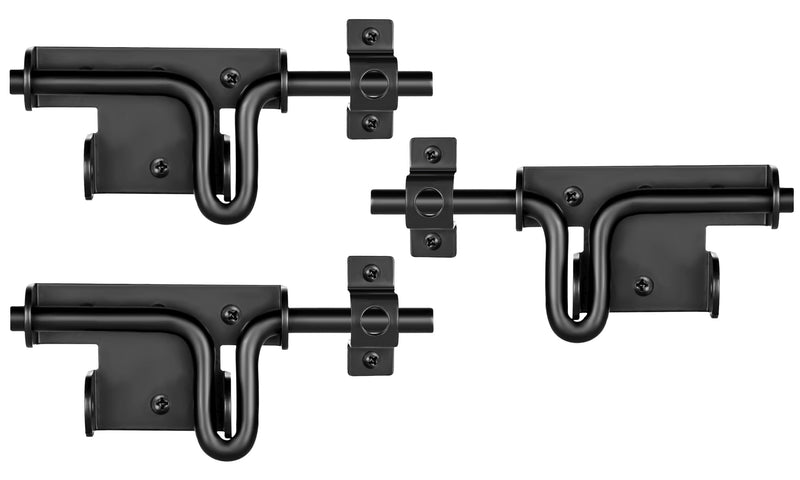 Slide Bolt Gate Latch with Padlock Hole, Heavy Duty Fence Slide Latches Outdoor Doors for Wooden Fence, Shed Door, Vinyl Door-3pack 3