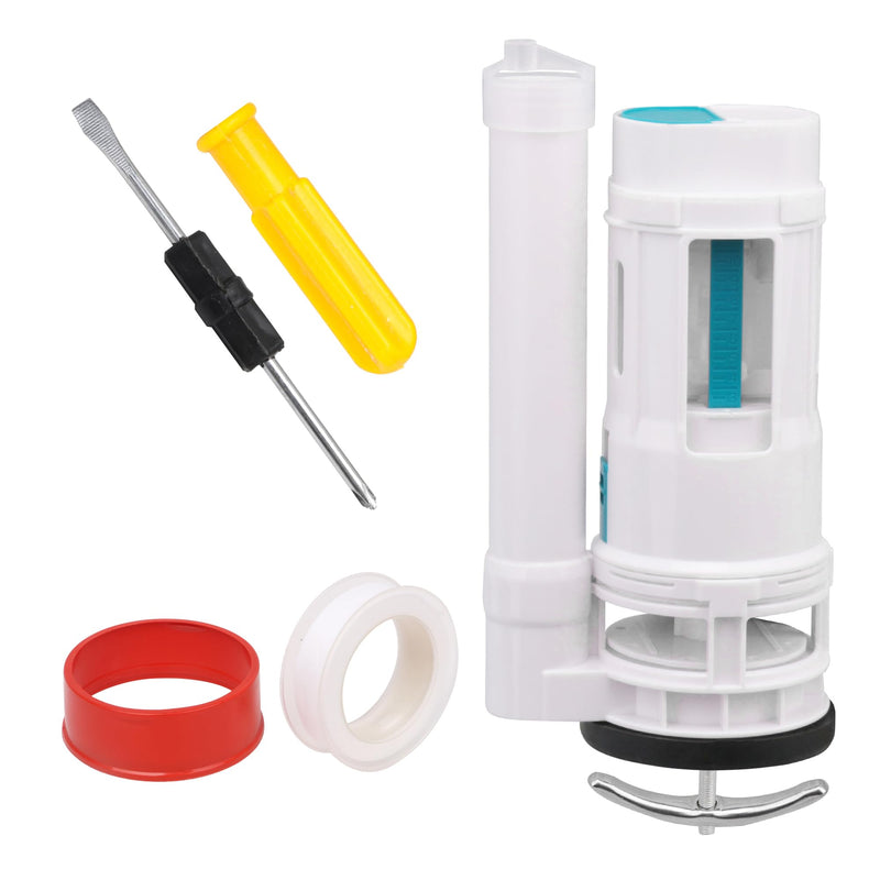 Toilet Water Tank Inlet Outlet Drain Fill Valve Set 8.27Inch Connected Double