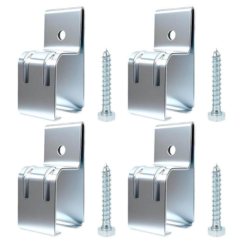 Barn Door Hardware, Heavy Duty Box Rail Hanger Bracket, Rail Mount Bracket for Exterior Door (Silver, 4Pack) Silver, 4Pack