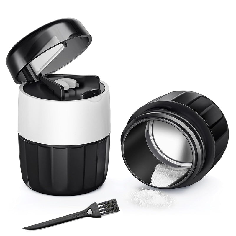 DEPAD 3-in-1 Pill Crusher and Pill Cutter, Pills Crusher Fine Powder with Stainless Steel Grinding Head, Pil Grinder with Storage for Tablets, Cutter Splitter for Small and Tiny Pills Black