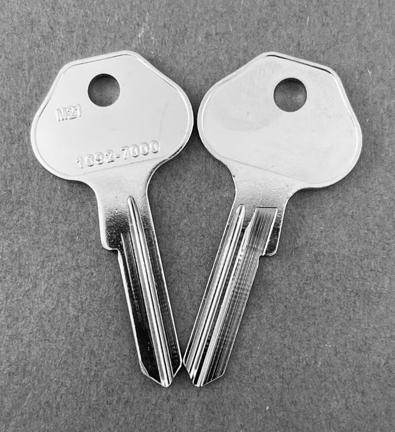Pack of 10 M21 1092-7000 MAS-2D Type Nickel Plated Key Blanks for Master Lock 7000K Keyway