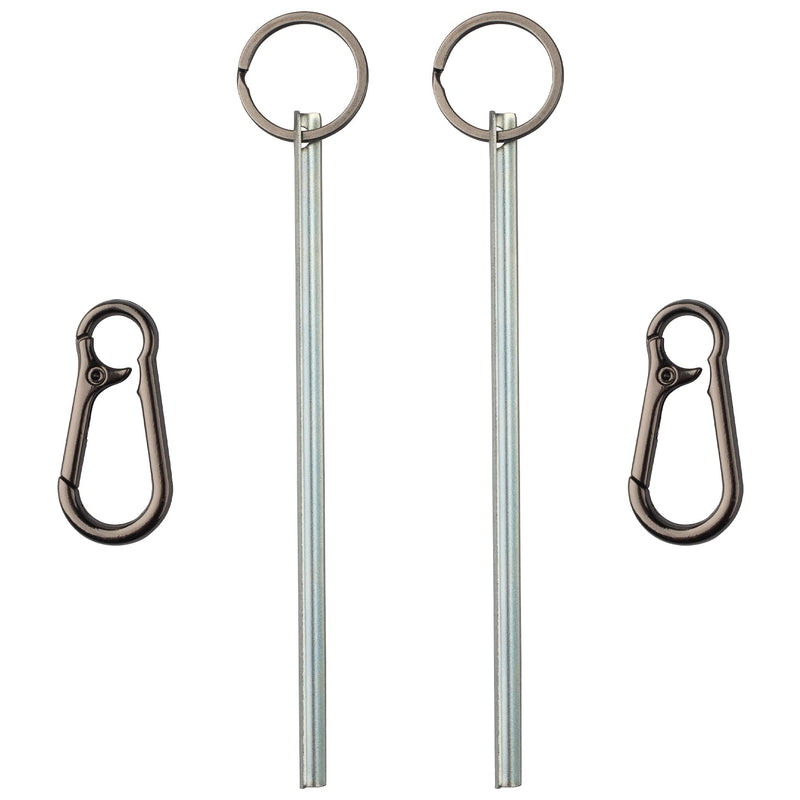 2-Pack Small Half Moon Elevator Door Key for Schindler Elevator Door | with Dark Gray Metal Keychain, Non-Bend, Routine Elevator Maintenance