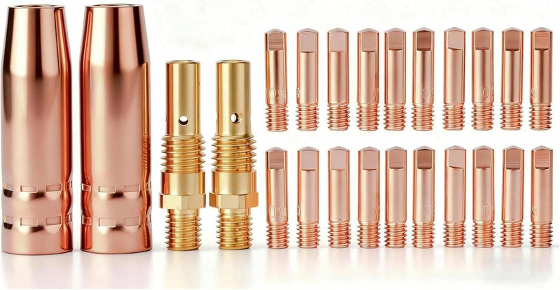 24-PK MIG Welding Gun Replacement Kit (Nozzle, Diffuser, Tip) – Compatible with Vulcan MIGMax 140, MIGMax 215, and OmniPRO 220 Welder Guns (Includes .030" Tips Kit) 24-pk mig Kits .030