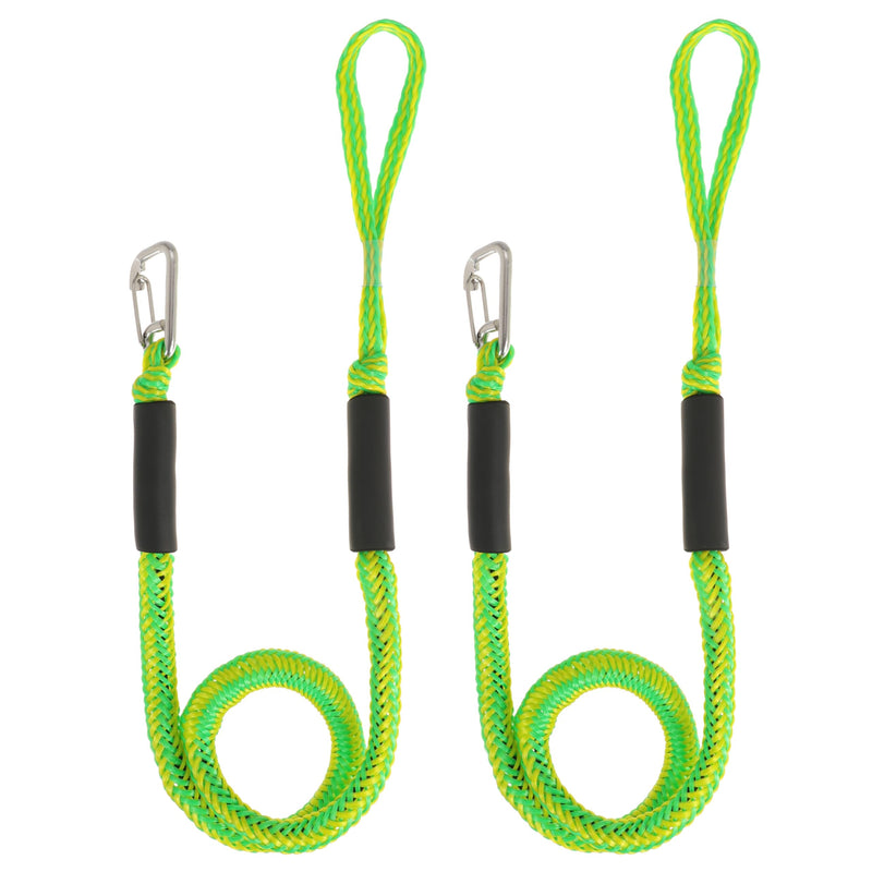 Boat Bungee Dock Lines Marine Mooring Rope with Stainless Steel Clip Bungee Cord Docking Lines for Boat Bungee Docking Ropes for Kayak,Pontoon,Canoe (Green-2) Green-2