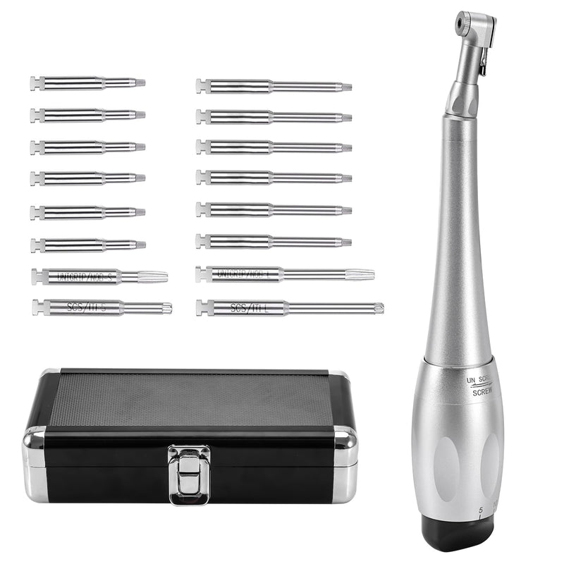 PER4MANCE Implant Torque Wrench Kit for Implant Maintenance at Home: Universal Implant Screwdrivers Fixing Tools with 12 Hex Drivers, 2 Unigrip Drivers & 2 Torx/Star Drivers (Long & Short Style)