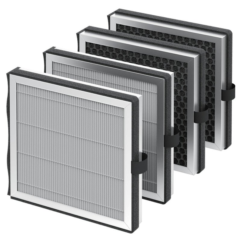 JF500 Replacement Filter Compatible with JF500 Air Purifier, 3-in-1 HEPA 13 Filtration System, 4 Pack