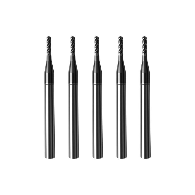 5Pcs 1/16" Carbide Ball Nose End Mills, ALTiN Coated, 4 Flute, Ball End Router Bit for Hardened Steel, Stainless Steel, Alloy Steel, Aluminum, CNC Router Bits with 1/8" Shank Diameter 1/16 in 5